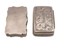 A Victorian silver vinaigrette, maker Edward Smith, Birmingham, 1848: initialled,