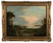 Circle of Copplestone Warre Bamfylde [1720-1791]- Figures in an Italianate landscape with The Rape