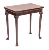 A George II mahogany and walnut banded side table, basically mid 18th century,
