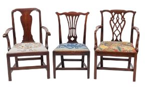 An early George III mahogany elbow chair, circa 1760,