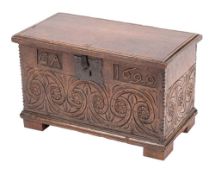 A William and Mark oak coffer, dated 1699,