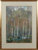 Alfred Heaton Cooper [1864-1929]- Upland wooded river scene,:- signed bottom right, watercolour,
