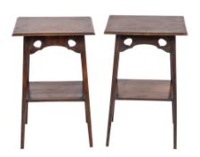 A pair of Victorian oak occasional tables in Arts and Crafts style, late 19th century,