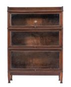 An Edwardian mahogany and glazed bookcase, by Globe Wernicke, early 20th century,