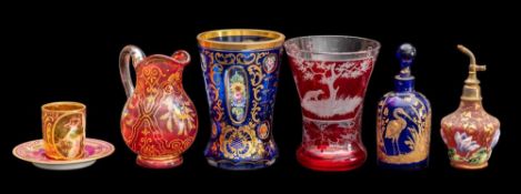 A mixed lot of Bohemian and other glass,