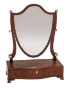 A George III mahogany dressing table mirror, last quarter 18th century,