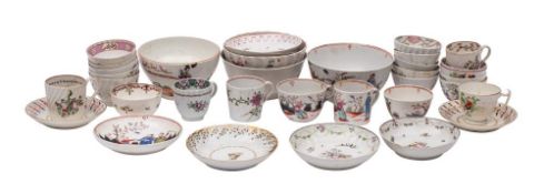 A mixed lot of mainly late 18th/early 19th century Newhall and other English porcelain and pottery: