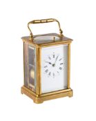 A French striking Victorian carriage clock: the eight-day duration movement striking the hours and