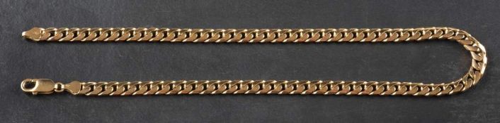 A 9ct. gold, flattened curb-link necklace,: with hallmarks for London, length ca.