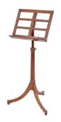 A Regency oak music stand, early 19th century,