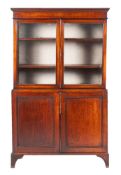 A mahogany and glazed bookcase, second quarter 19th century,