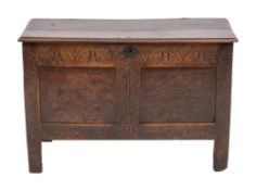 A Charles II oak coffer, circa 1670,