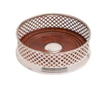An Elizabeth II silver wine coaster, maker Mappin & Webb, Birmingham,