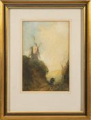 William Tatton Winter [1855-1928]- The Windmill,:- signed, watercolour and pencil drawing, 18.