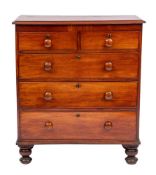 A Victorian mahogany chest of drawers, mid 19th century,