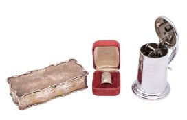 An Edward VII silver trinket box, maker A & J Zimmerman Ltd, Birmingham, 1905: initialled,