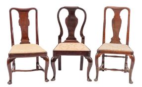 A late George I or George II walnut side chair, circa 1730,