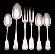 A mixed collection of provincial silver flatwares,