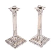 A pair of Edward VII silver candlesticks, maker Goldsmiths & Silversmiths Co Ltd, London,