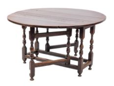 An oak gateleg table, third quarter 17th century,