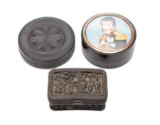 A 19th century Chinese Canton tortoiseshell snuff box,