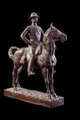 After William Ellam, an Elkington bronze study of Redvers Henry Buller: mounted,