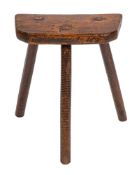An oak stool, 18th / 19th century,