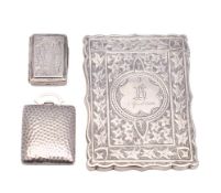 A George IV silver vinaigrette, maker John Bettridge, Birmingham, 1826: of rectangular outline,