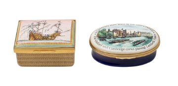Two 20th century Halcyon Days enamel boxes: 