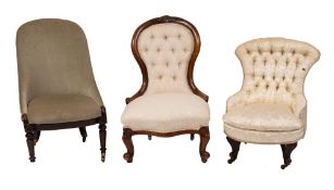 A Regency rosewood and upholstered slipper back chair, circa 1815,