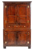 A George II corner cupboard, mid 18th century,