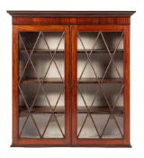 A late George III mahogany and glazed bookcase, circa 1800,