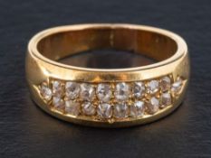 An 18ct gold single-cut diamond ring,: total estimated diamond weight ca. 0.