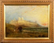 Follower of J W M Turner [19th Century]- Dover Castle, oil on canvas, 38 x 51cm.
