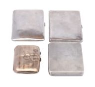 A George V silver cigarette case, maker Adie Bros Ltd, Birmingham,