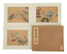 A folio of Chinese ornithological watercolours: together with three loose Chinese prints.