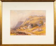 Attributed to Samuel Cook [1806-1859]- Cottages and cottagers, Mount Edgcumbe, Plymouth,