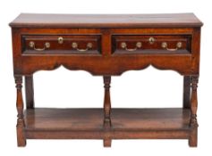 A George II oak dresser, mid 18th century,