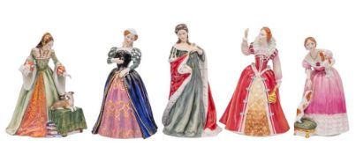 Five Royal Doulton Queens of the Realm figures: from a limited edition of 5000,