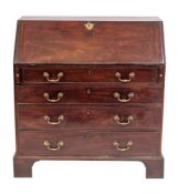 A George III mahogany bureau, circa 1775,