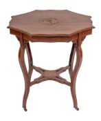 An Edwardian rosewood and marquetry occassional table, early 20th century,