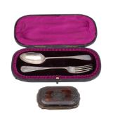 A late 19th century tortoiseshell and silver inlaid purse: of rectangular outline, 9cm wide,