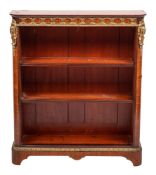 A tulipwood and gilt metal mounted open bookcase, in Louis XVI style, early 20th century,