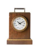 Jaeger a wooden Electronic timepiece clock: the round dial signed Jaeger, Electronic,