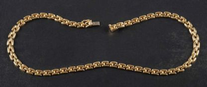 A 9ct gold panther-link chain necklace,: stamped 'ITALY' with import marks for Birmingham,