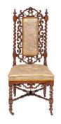 A George IV or William IV rosewood and upholstered side chair, circa 1830,