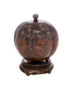 A Japanese cloisonne bowl and cover: of lobed circular form,