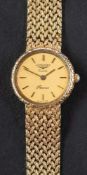 A Longines, 'Presence' wristwatch,: quartz, 9ct gold with integrated fancy-link 9ct gold bracelet,