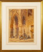 Henry Thomas Schaefer [1815-1873]- Figures in the entrance to a cathedral.