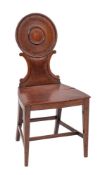 A Regency mahogany hall chair, circa 1815,